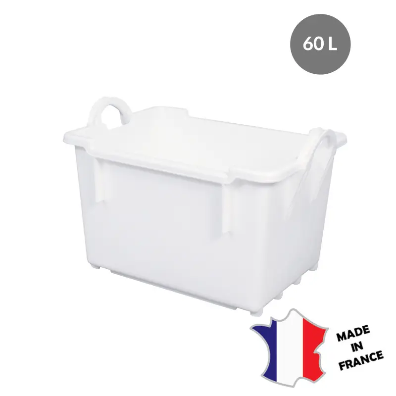 Bac comporte empilable emboîtable 60 L - blanc Offre Du Jour